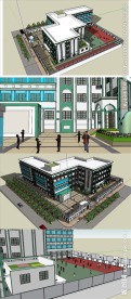 伊斯兰回民实验小学建筑草图模型