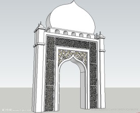伊斯兰柱廊景观草图大师模型