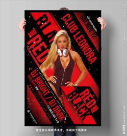 红色DJ音乐活动海报