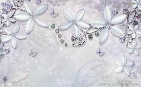 紫色花朵珠宝背景墙