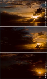 黄昏天空云层飘动