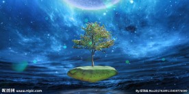 蓝色大气星空树