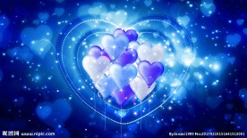 唯美蓝色婚礼爱心视频