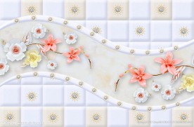欧式花朵背景墙