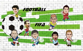 Q版球星装饰画背景墙