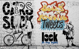 嘻哈涂鸦砖墙装饰画背景墙