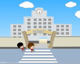 学生在马路上追逐玩耍Flash