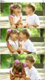 青梅竹马两小孩说悄悄话