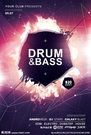 几何未来潮流节拍之DJ音乐海报