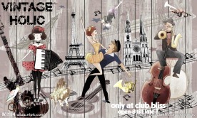 复古卡通音乐人物背景