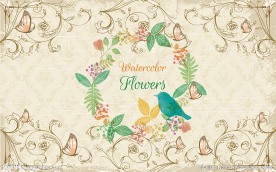 欧式花纹花鸟装饰画背景墙