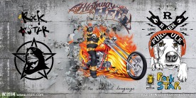 时尚音乐摇滚装饰画背景墙