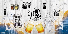 啤酒装饰画背景墙
