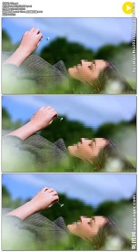 美女躺在草地上