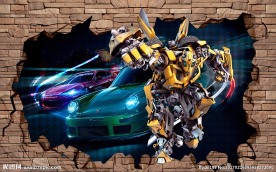 机器人穿墙装饰画背景墙