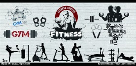 健身会所装饰画背景墙