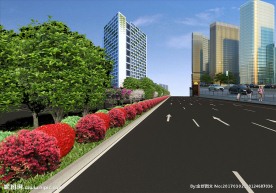 大道中央绿化带恢复效果图
