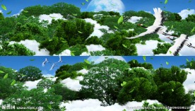 叶子飘飘松鹤延年