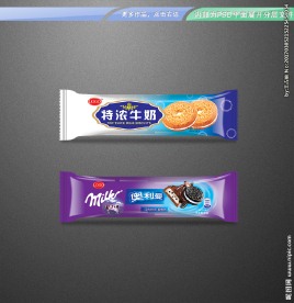 牛奶饼干包装平面展开分层