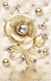 软包玫瑰水中倒影玄关背景墙