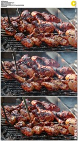 烧烤的烤肉鸡翅膀