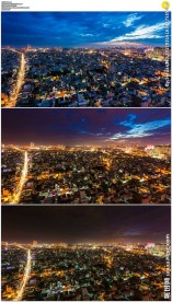 越南城市白天黑夜延时摄影