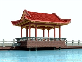 水榭亭子效果图设计
