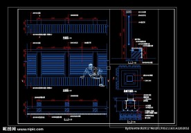 景墙座凳施工图