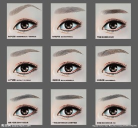9款AI逼真纹眉眼睛眉毛矢量图