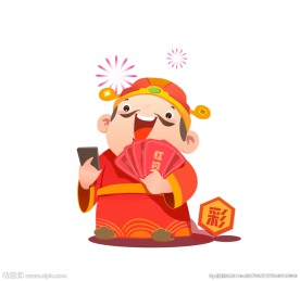 送红包的小财神 矢量图标