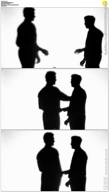 商务人物握手剪影