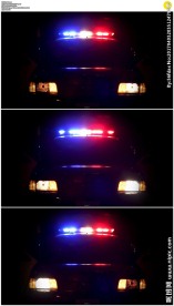 警车灯光闪烁