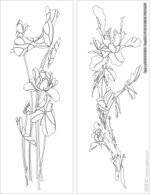 花草移门缕空玻璃雕刻刻绘图案