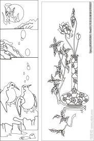花草移门缕空玻璃雕刻刻绘图案
