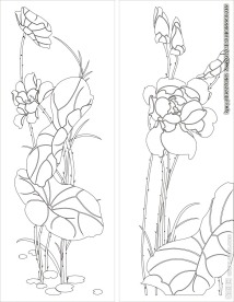 移门缕空玻璃雕刻刻绘图案