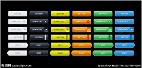 时尚多彩按钮图标标志标识