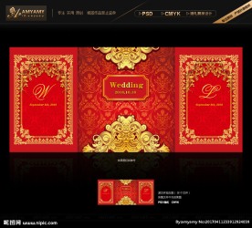 红色欧式婚礼背景