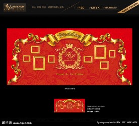 红色欧式婚礼背景