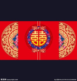 中式红金青花瓷盘扣刺绣婚礼