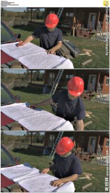 建筑工人画图纸