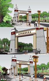 藏式景观大门