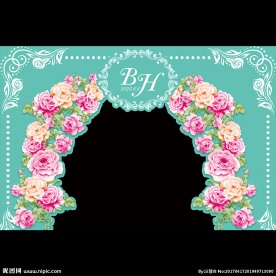 蒂芙尼蓝花卉拱门迎宾背景