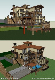 草图大师别墅模型