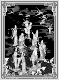 八仙灰度图