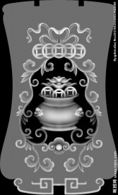 花瓶沙发靠背板浮雕灰度精雕图