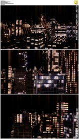 夜晚城市房顶穿梭