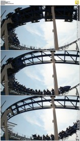 游乐场转动的过山车