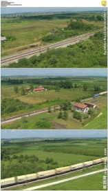 航拍田野铁路