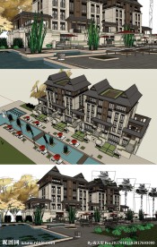 su东南亚风格度假叠拼别墅