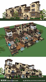 SU日式跌院模型